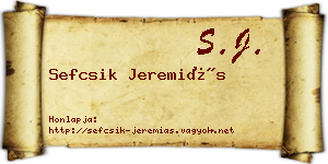 Sefcsik Jeremiás névjegykártya